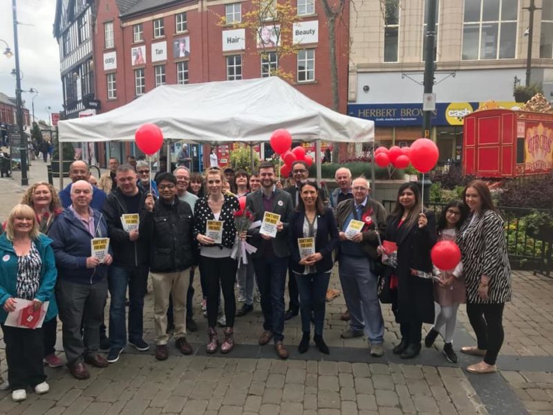 MPs, councillors and activists in Oldham town centre