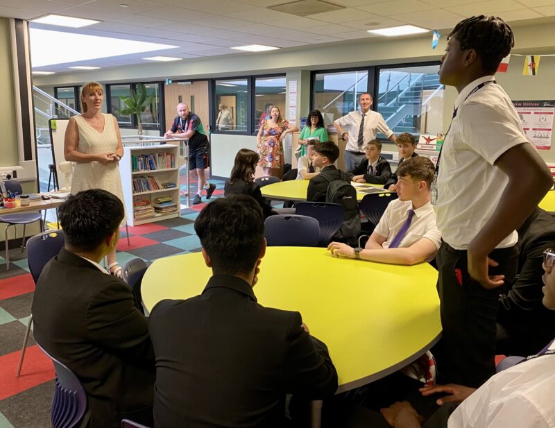 Angela hosts a Q&A with pupils