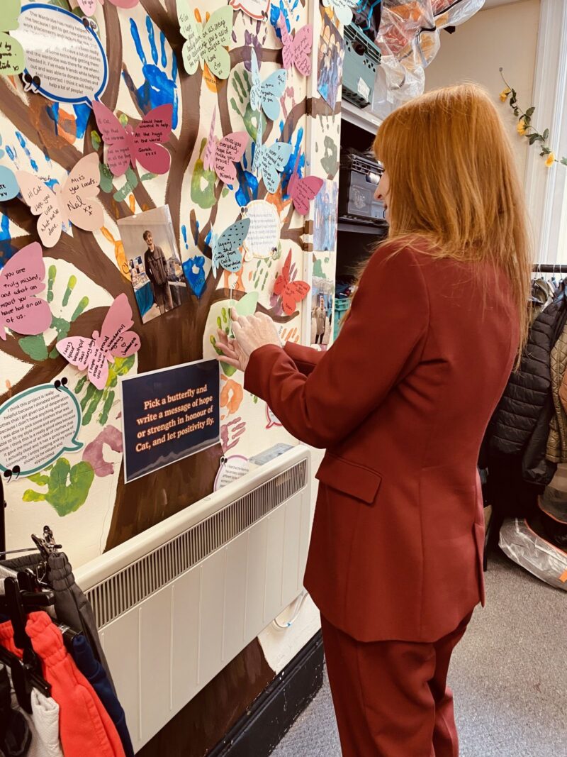 Adding a message to the butterfly wall